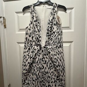 Finders Keepers Black and White Animal Print Mini Dress